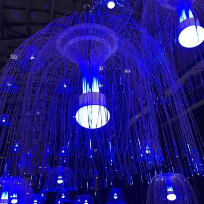 Christmas Preferred 12w 60cm fiber led jellyfish lamp hanging decorations